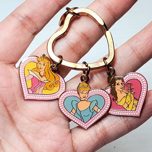 Disney Princess Keychain 4" Cinderella Belle Aurora - Picture 2 of 4